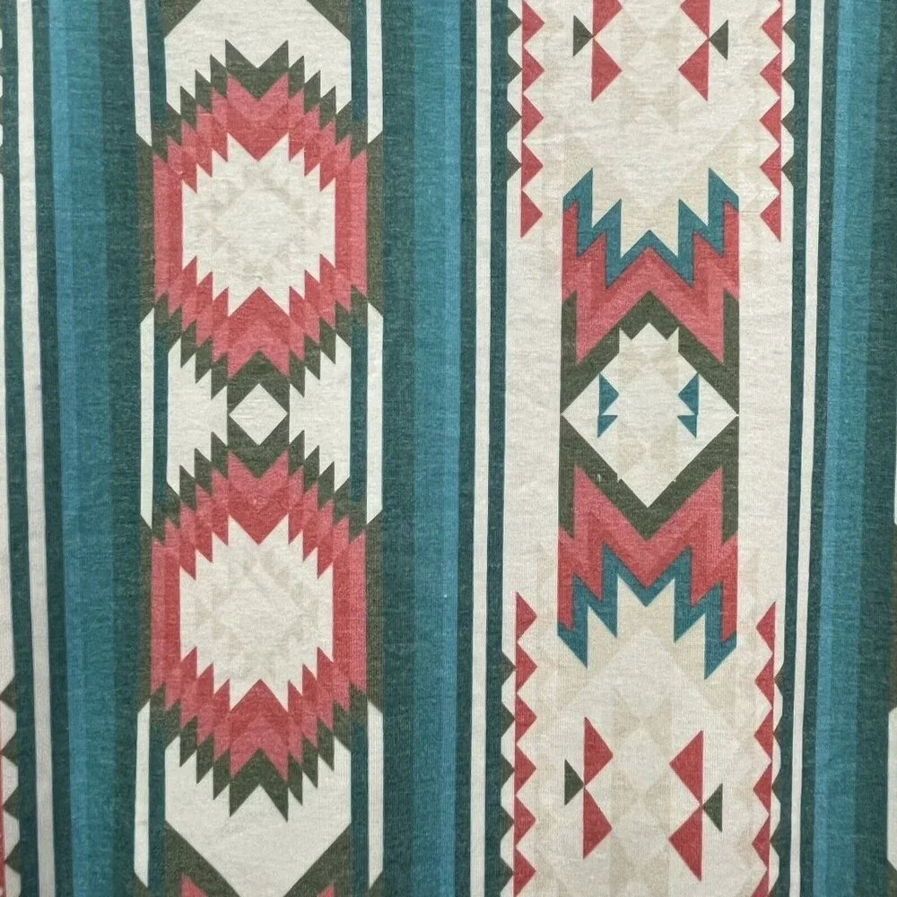 Crazy Train Aztec Southwest Design Romper Elastic Tie Waist Pockets Women Large